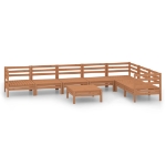 Set Divani da Giardino 8 pz in Legno Massello di Pino Miele