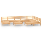 Set Divani da Giardino 10 pz in Legno Massello di Pino