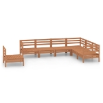 Set Divani da Giardino 7 pz in Legno Massello di Pino Miele