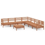 Set Divani da Giardino 8 pz in Legno Massello di Pino Miele