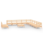 Set Salotto da Giardino 12 pz in Legno Massello di Pino