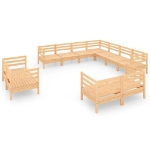 Set Divani da Giardino 11 pz in Legno Massello di Pino