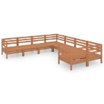 Set Divani da Giardino 8 pz in Legno Massello di Pino Miele