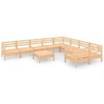 Set Divani da Giardino 10 pz in Legno Massello di Pino