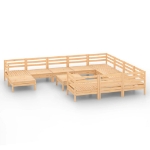 Set Divani da Giardino 12 pz in Legno Massello di Pino