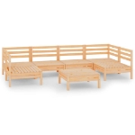 Set Divani da Giardino 7 pz in Legno Massello di Pino