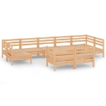 Set Divani da Giardino 10 pz in Legno Massello di Pino