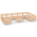 Set Divani da Giardino 10 pz in Legno Massello di Pino