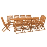 Set Pranzo da Giardino 11 pz in Legno Massello di Acacia