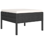 Set Divani da Giardino 8 pz con Cuscini in Polyrattan Nero