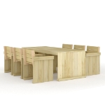 Set da Pranzo per Giardino 7 pz in Legno di Pino Impregnato