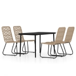 Set Mobili da Pranzo per Giardino 5 pz Rovere