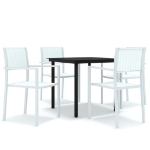 Set Mobili da Pranzo per Giardino 5 pz Bianco