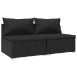 Set Divani da Giardino 2 pz con Cuscini in Polyrattan Nero