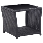 Set da Bistrot 3 pz con Cuscini in Polyrattan Nero