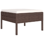 Set Divani da Giardino 10 pz con Cuscini in Polyrattan Marrone