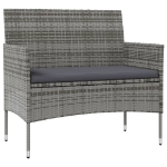 Set Divani da Giardino 8 pz con Cuscini in Polyrattan Grigio