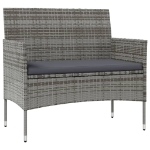 Set Divani da Giardino 16 pz con Cuscini in Polyrattan Grigio