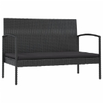 Set Divani da Giardino 8 pz con Cuscini in Polyrattan Nero