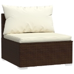 Set Divani da Giardino 5 pz con Cuscini in Polyrattan Marrone