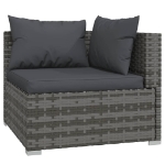 Set Divani da Giardino 6 pz con Cuscini in Polyrattan Grigio