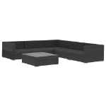 Set Divani da Giardino 6 pz con Cuscini in Polyrattan Nero