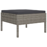 Set Divani da Giardino 9 pz con Cuscini in Polyrattan Grigio