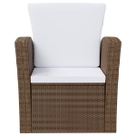 Set Divani da Giardino 8 pz con Cuscini in Polyrattan Marrone