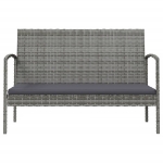 Set Divani da Giardino 16 pz con Cuscini in Polyrattan Grigio