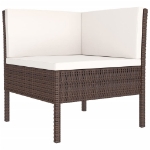 Set Divani da Giardino 10 pz con Cuscini in Polyrattan Marrone