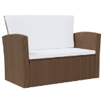 Set Divani da Giardino 8 pz con Cuscini in Polyrattan Marrone