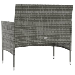 Set Divani da Giardino 8 pz con Cuscini in Polyrattan Grigio