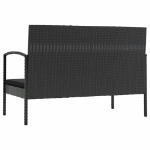 Set Divani da Giardino 8 pz con Cuscini in Polyrattan Nero