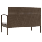 Set Divani da Giardino 8 pz con Cuscini in Polyrattan Marrone