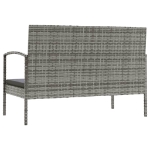 Set Divani da Giardino 8 pz con Cuscini in Polyrattan Grigio