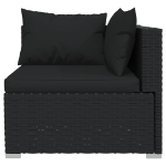 Set Divani da Giardino 6 pz con Cuscini in Polyrattan Nero