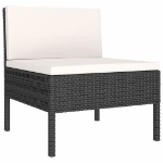 Set Divani da Giardino 11 pz con Cuscini in Polyrattan Nero