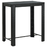 Set Bar da Giardino 5 pz con Cuscini Polyrattan Nero