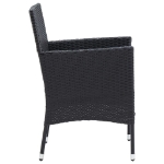 Set da Pranzo per Giardino 7 pz con Cuscini Polyrattan Nero