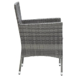 Set da Pranzo per Giardino 5 pz con Cuscini Polyrattan Grigio