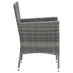 Set da Pranzo per Giardino 7 pz con Cuscini Polyrattan Grigio