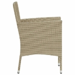 Set Pranzo da Giardino 5 pz con Cuscini in Polyrattan Beige