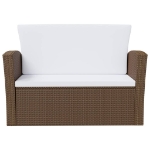 Set Divani da Giardino 8 pz con Cuscini in Polyrattan Marrone