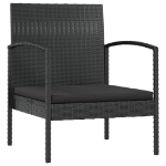 Set Divani da Giardino 8 pz con Cuscini in Polyrattan Nero