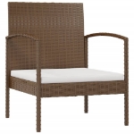 Set Divani da Giardino 8 pz con Cuscini in Polyrattan Marrone