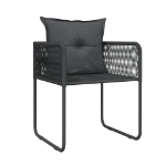 Set Mobili da Pranzo per Giardino 3 pz Nero