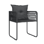 Set Mobili da Pranzo per Giardino 7 pz Nero