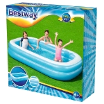 Bestway Piscina Gonfiabile Rettangolare 262x175x51 cm Blu e Bianca