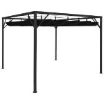 Gazebo da Giardino con Tetto a Scomparsa 3x3 m Antracite