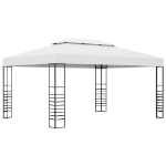 Gazebo da Giardino in Acciaio Verniciato 4x3x2,7 m Bianco